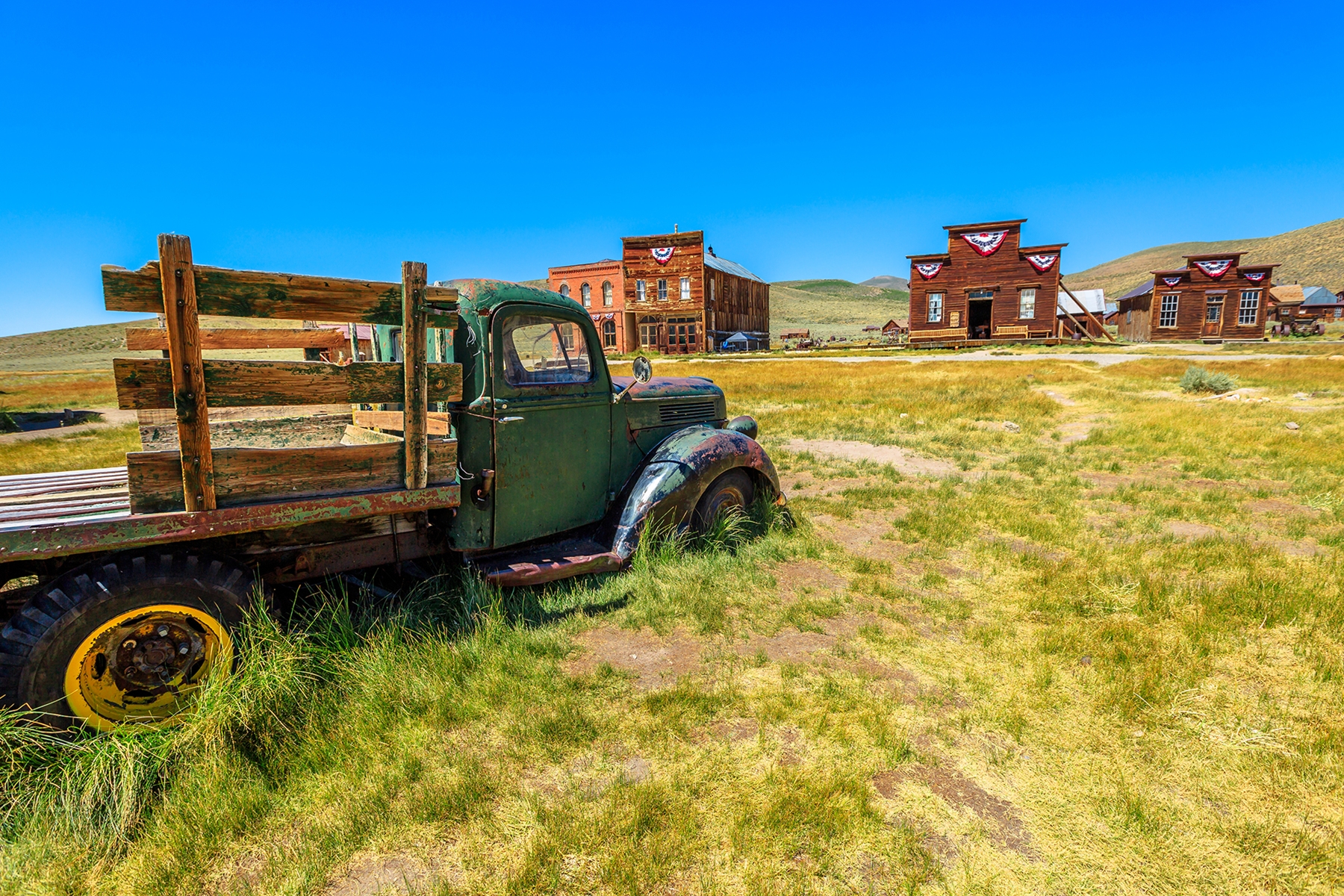 rustic truck in field
